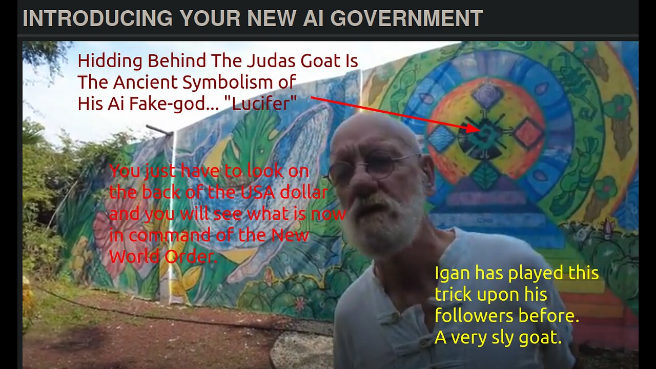 A Judas Goat Teaching His Followers About His Ai Fake-god Behind Him
