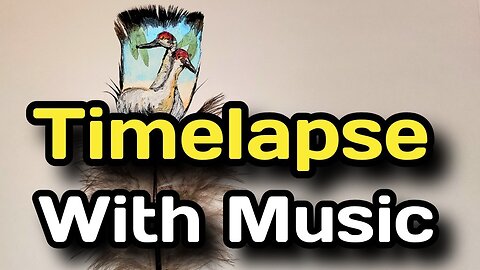 Timelapse of Sandhill Cranes Feather Painting with Music