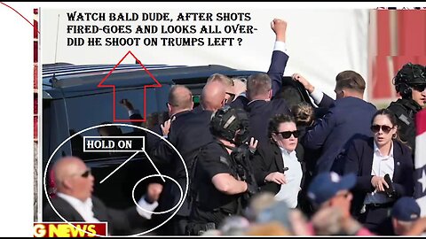 Trump Shot, bald dude flashing hand signals