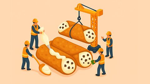 Tiny Workers Build Italian Cannoli with Gourmet Precision! ✨