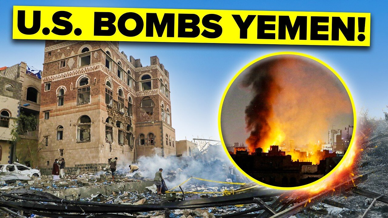 U.S. STRIKES Houthis... Bombs Dropped on Yemen CAPITAL CITY
