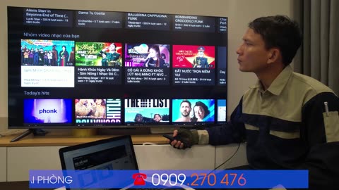 Cài HĐH Android mới nhất cho tivi xiaomi A Pro A55 inches, tại tòa nhà C Tulip