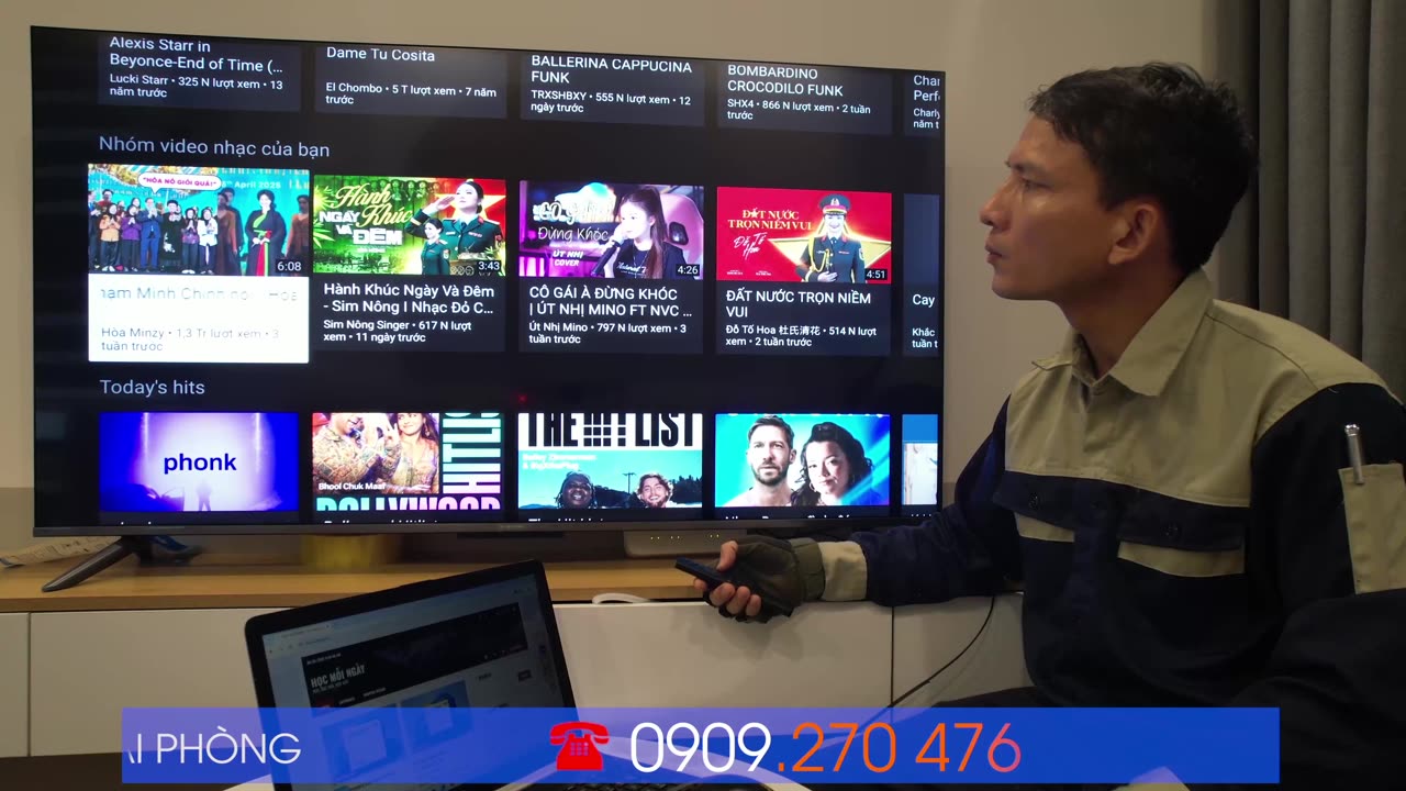 Cài HĐH Android mới nhất cho tivi xiaomi A Pro A55 inches, tại tòa nhà C Tulip