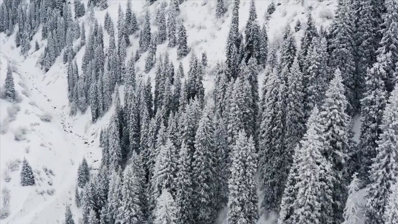 Snowy Mountain Serenity: Gentle Snowfall & Sunlit Peaks | Mindful Haven