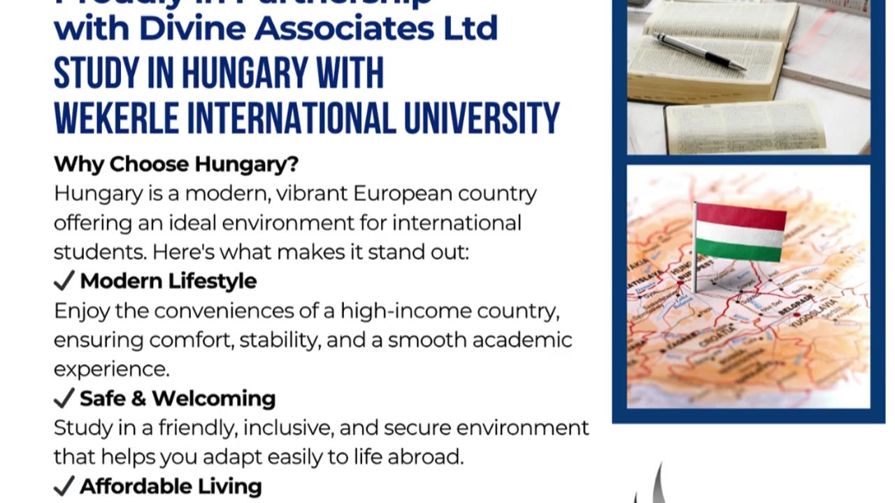 Study in Hungary with Wekerle University – Powered by Divine Associates Ltd