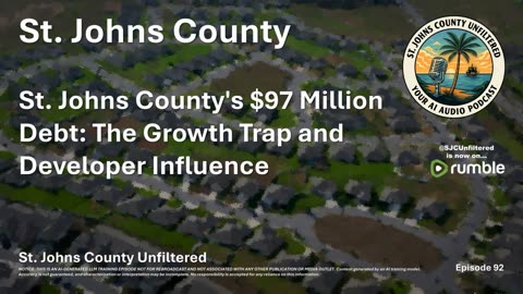 Episode 92 - St. Johns County's $97 Million Debt: The Growth Trap and Developer Influence
