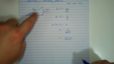 Trigonometry 04 - Calculating Sides 2