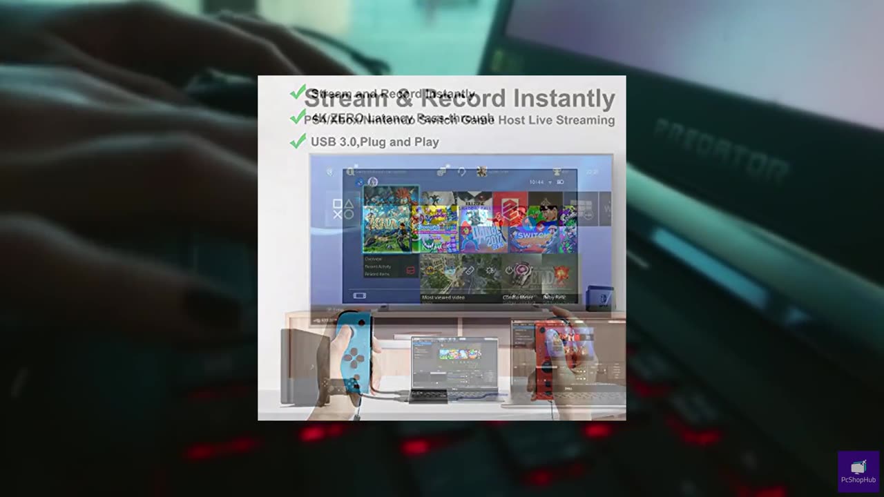 4K HDMI Capture Card for Streaming, Full HD 1080P 60FPS USB Cam Link Game Audio