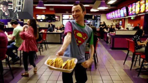 Sheldon Cooper From The Fictitious Big Bang Theory Series Is Dancing At Taco Bell Fake Funny