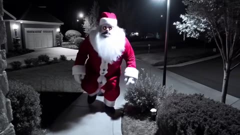 Terrifying Santa Claus caught on CCTV AI