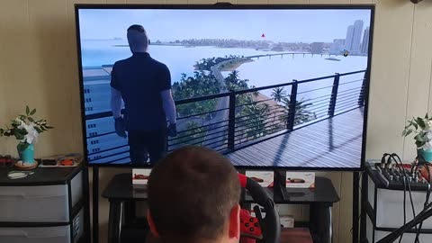Racing a few cars in The Crew 2 PC Hori Steering Wheel
