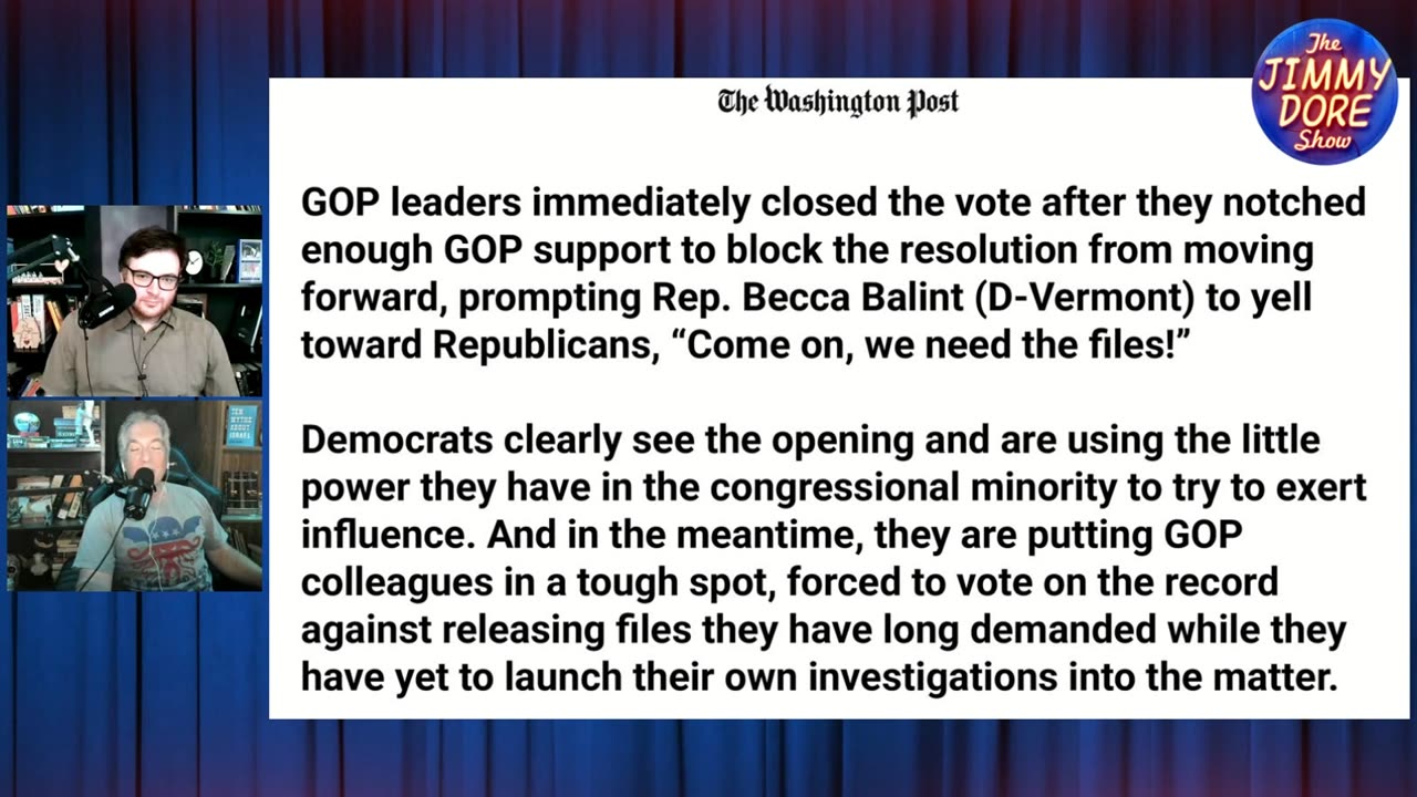 Mike Johnson and Republicans break from Trump on Epstein▮The Jimmy Dore Show