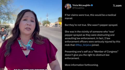 Dem Rep. Adelita Grijalva LYING about being "pepper sprayed" by ICE Agents