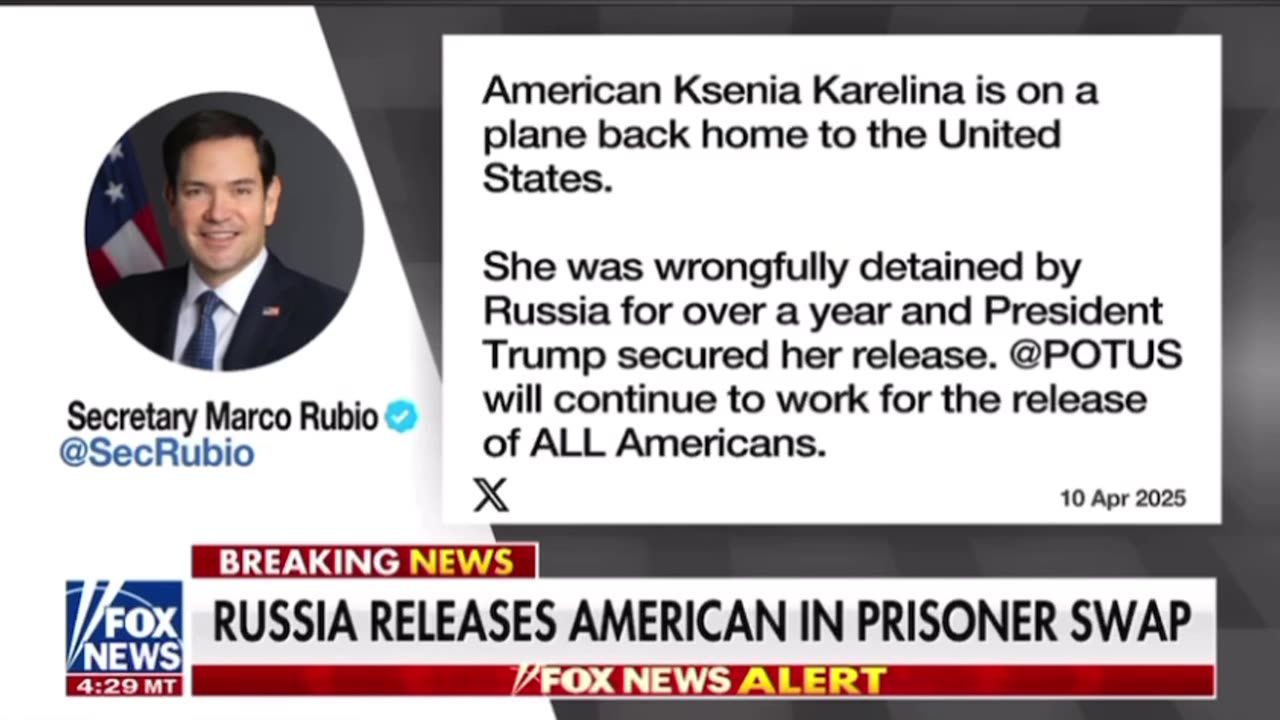 Ksenia Karelina's released after being wrongfully detained in Moscow for more than one year