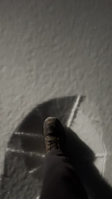 Stress Fracture Footsteps In Thin Ice Over Snow