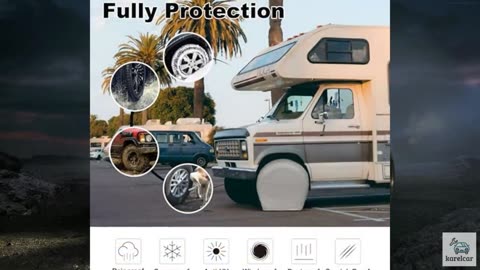 Explore Land Tire Covers 4 Pack - Tough Wheel Protector for Truck, SUV, Trailer,