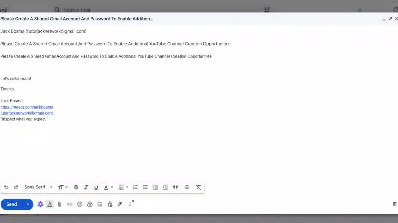 Create A Shared Gmail Account And Password To Enable Additional YouTube Channel Creations