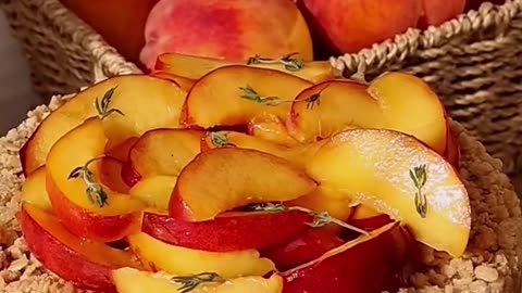 Peach fruit Crumble cheese cake recipe
