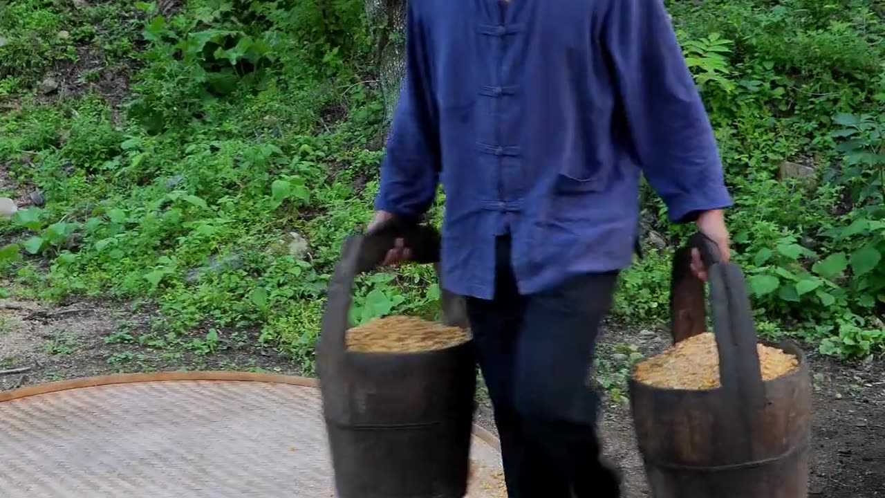 玉米酒的历史也可追溯至明朝,经过精心的发酵与蒸馏工艺,形成了地方独有的特色。#古法酿酒 #非遗文化传承 #乡村守护人 #传统工艺酿酒