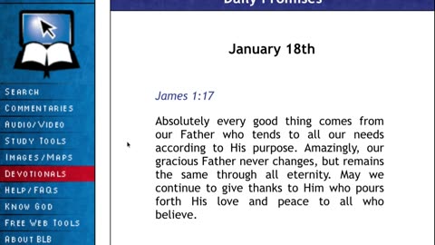 BLB Daily Promises January 18