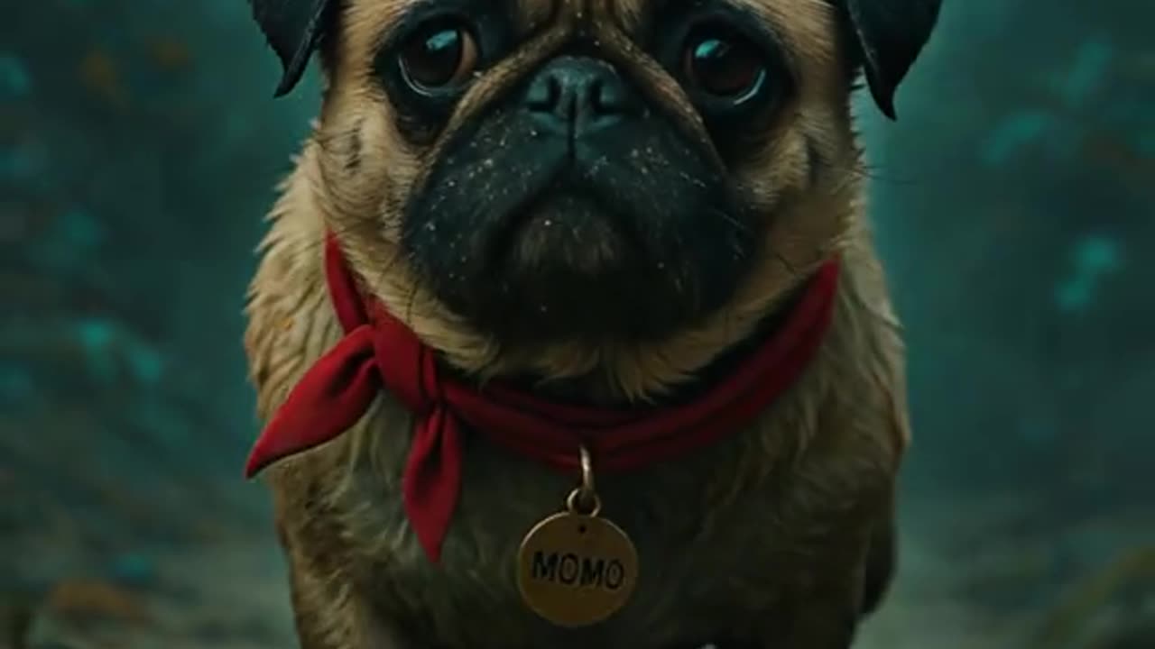 poor pug was throwed out the air plane