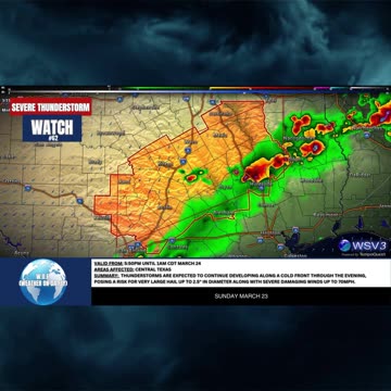 🌩️ Severe Thunderstorm Watch #62: Central TX Hail/Wind! 3/23 #shorts #severeweather