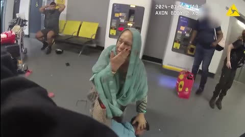 Bodycam footage of alleged assault on police at Manchester Airport shown to jury