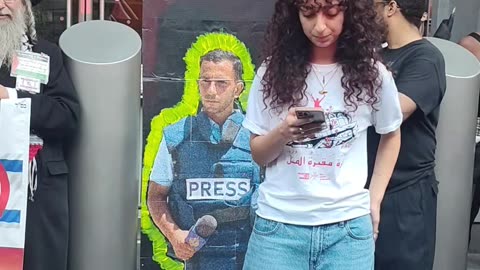 "ALL EYES ON GAZA" outside The New York Times