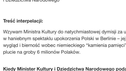 Wstyd! Do dymisji! Skandal w Berlinie! Minister Kultury i Dziedzictwa Narodowego