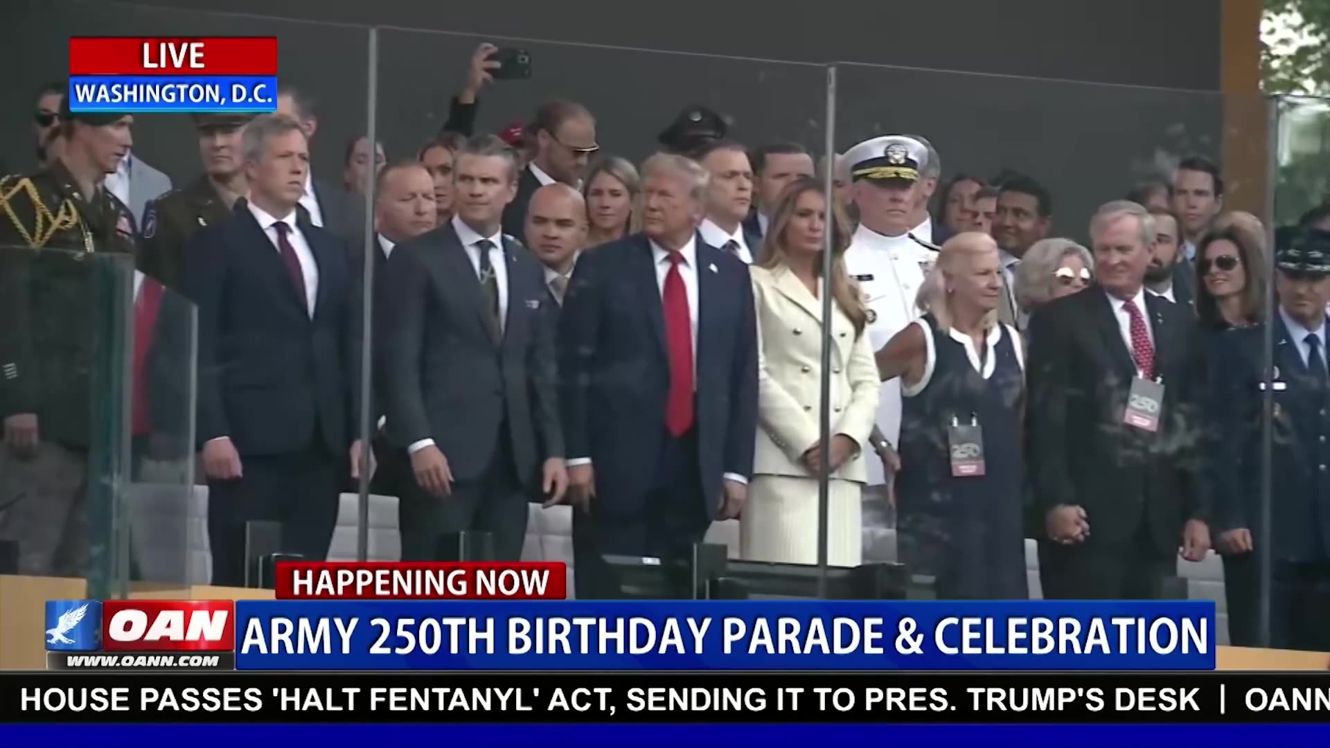 President Trump and First Lady arrive at the U.S. Army’s 250th Anniversary Grand Military Parade