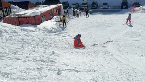 Skis Fly Off Skier Mid-Flip