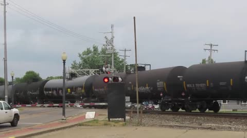 Norfolk Southern mix Freight train passing the Burger Hut in Alliance, Ohio