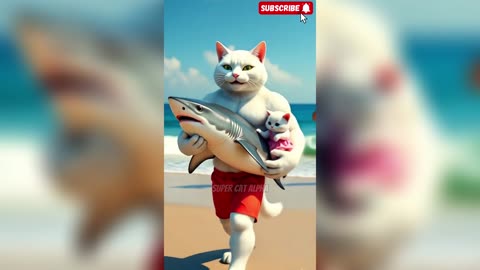 😱🐱 Super Cat Alpha vs Shark — Ocean Rescue! 🦈🔥