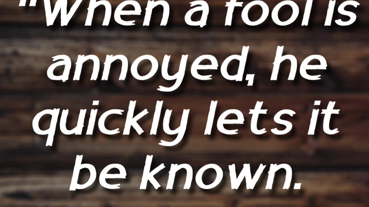 Proverbs 12:16 - How the Wise Respond to Insults