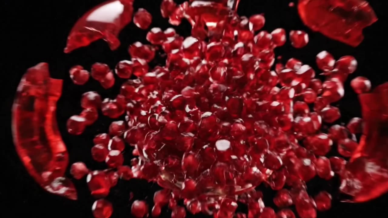 Glass pomegranate explosion ASMR