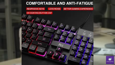 Rii RK100+ Multiple Color Rainbow LED Backlit Large Size USB Wired Mechanical Fe