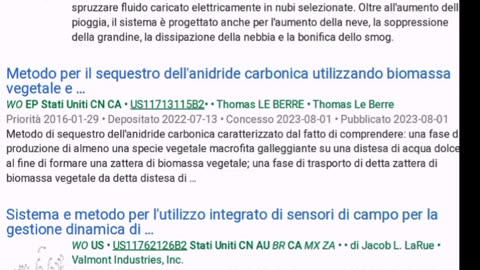Patenti Brevetti - CAMBIAMENTO CLIMATICO