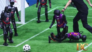 Beijing hosts China’s first fully autonomous 3-on-3 AI robot soccer match