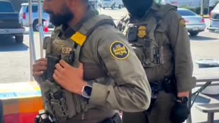 Border Patrol agents check immigration status of people eating tacos in Los Angeles