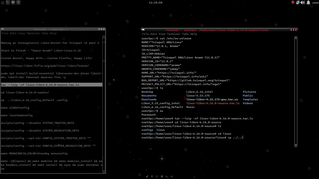 Making an Intergalactic Libre-Kernel For Trisquel 11 part 2