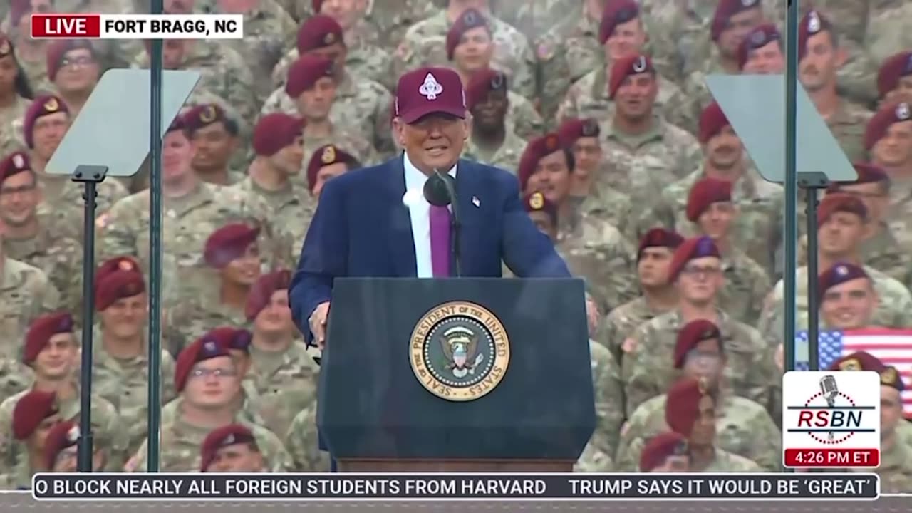 President Trump Opens Fort Bragg Speech With Fire! Troops Boo Biden Regime