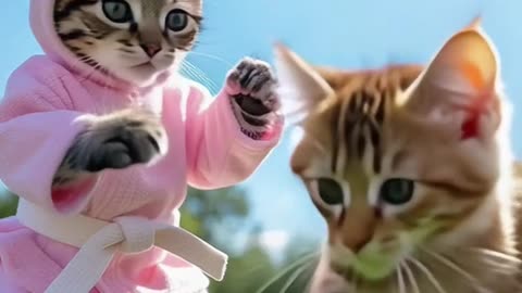 Boxing training for cat