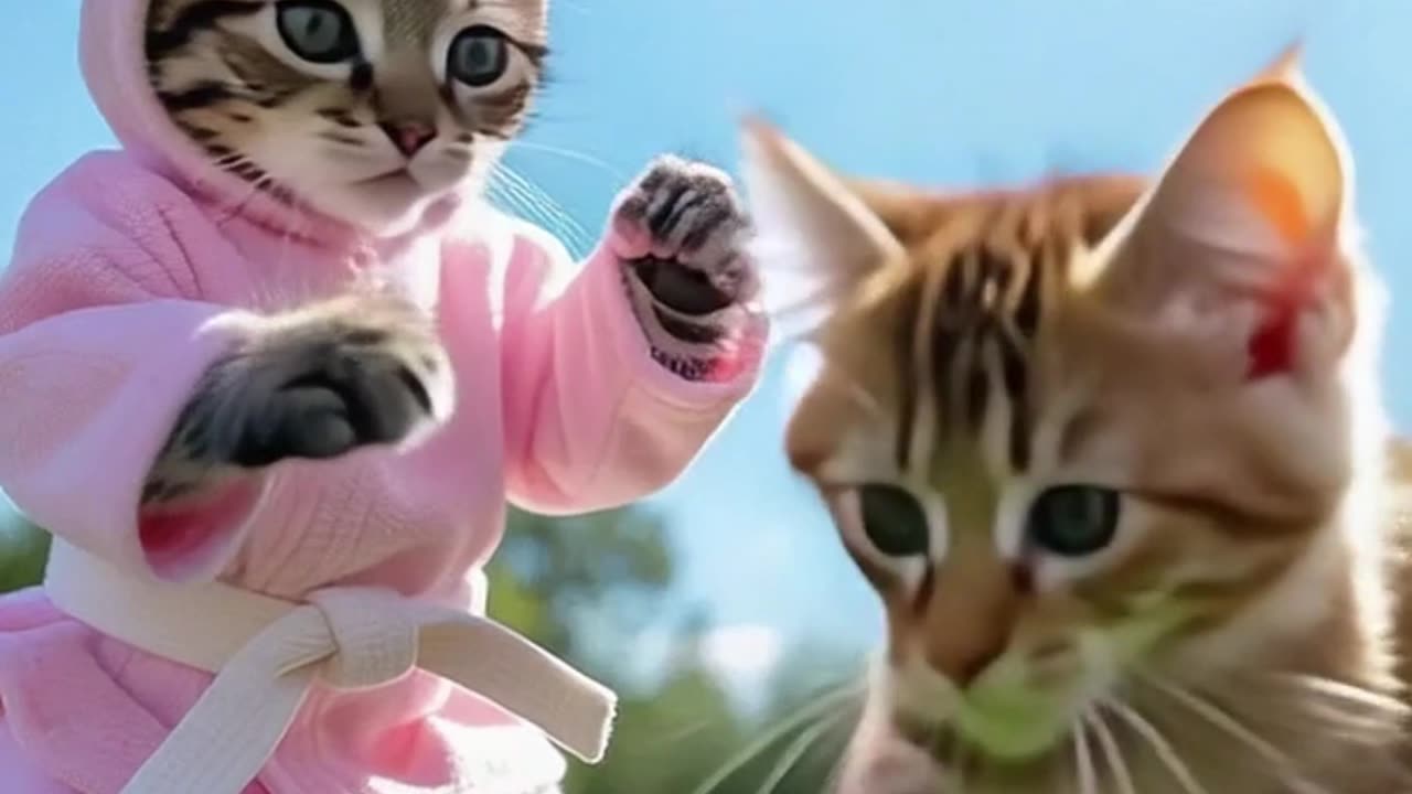 Boxing training for cat