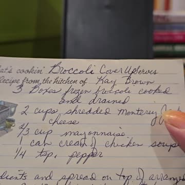 Recipe for Broccoli Cover up Vintage recipe card