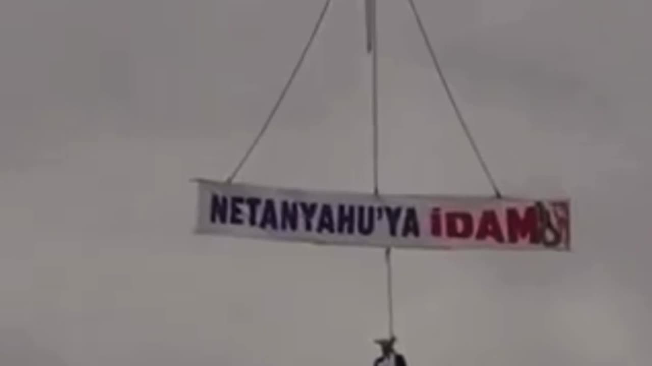 Under the caption "Execution": A doll in the image of Prime Minister Bibi Netanyahu