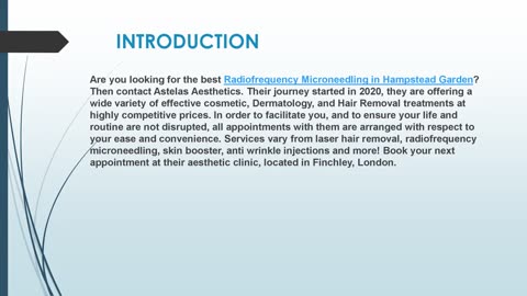 Looking for the best Radiofrequency Microneedling in Hampstead Garden