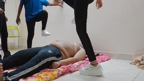 Human kicking bag me part 1