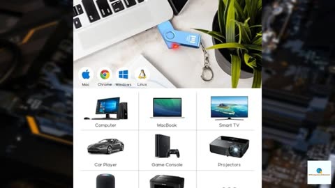 MOSDART 128GB USB2.0 Flash Drive, with Keychain Loop, Swivel Design with LED Light, exFAT