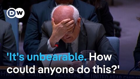 Palestinian ambassador breaks down in tears during UNSC address on Gaza | DW News