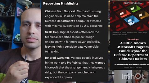 Microsoft could expose U.S.DoD to Chinese Hackers @Reuters @ProPublica